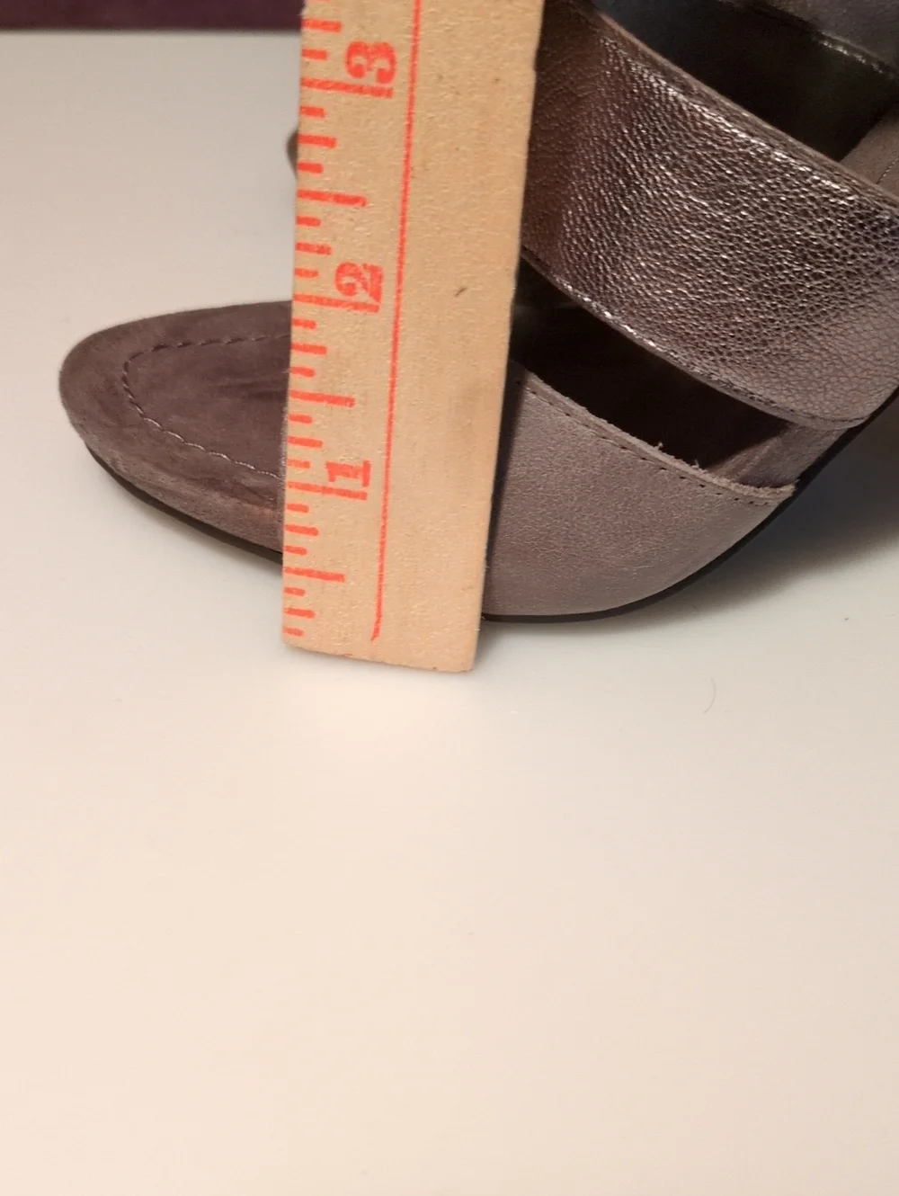 Nine West Taupe Gray Strappy Platform Sandals Adjustable Ankle Strap Size 6.5M